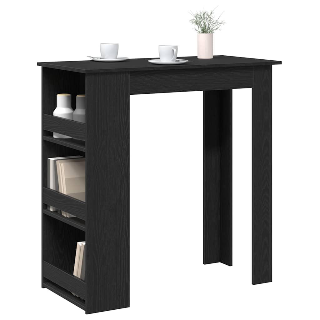 Mesa de bar com prateleira 102x50x103,5 cm carvalho preto