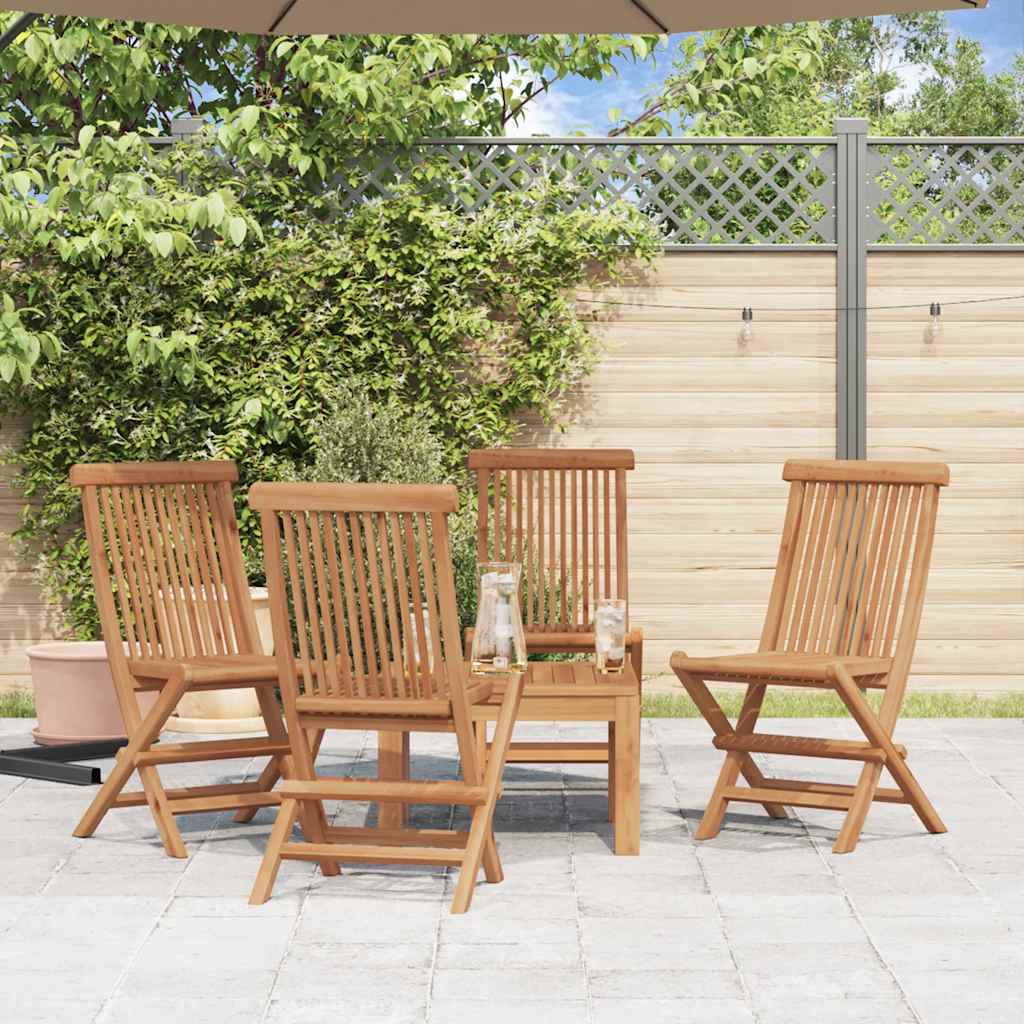 Cadeiras de jardim dobráveis 4 pcs madeira teca maciça