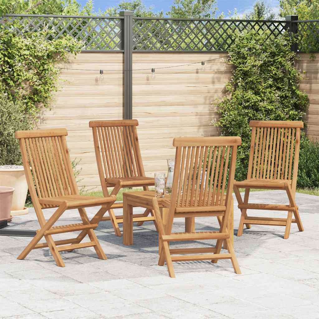 Cadeiras de jardim dobráveis 4 pcs madeira teca maciça