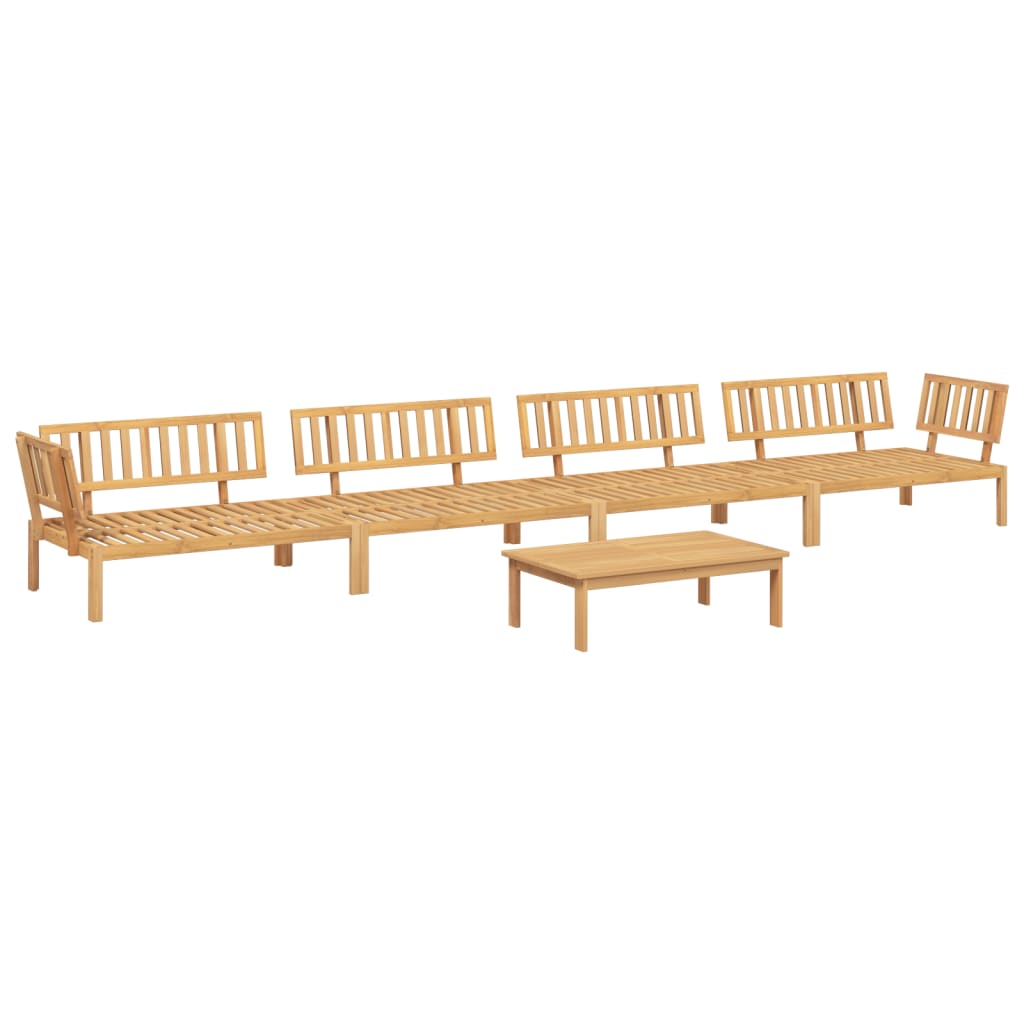 5 Pcs conjunto de móveis de paletes p/ jardim acácia maciça