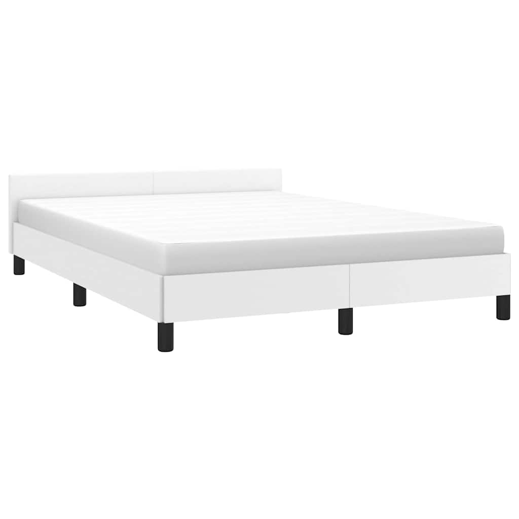 Estrutura de cama c/ cabeceira sem colchão 140x200 cm branco