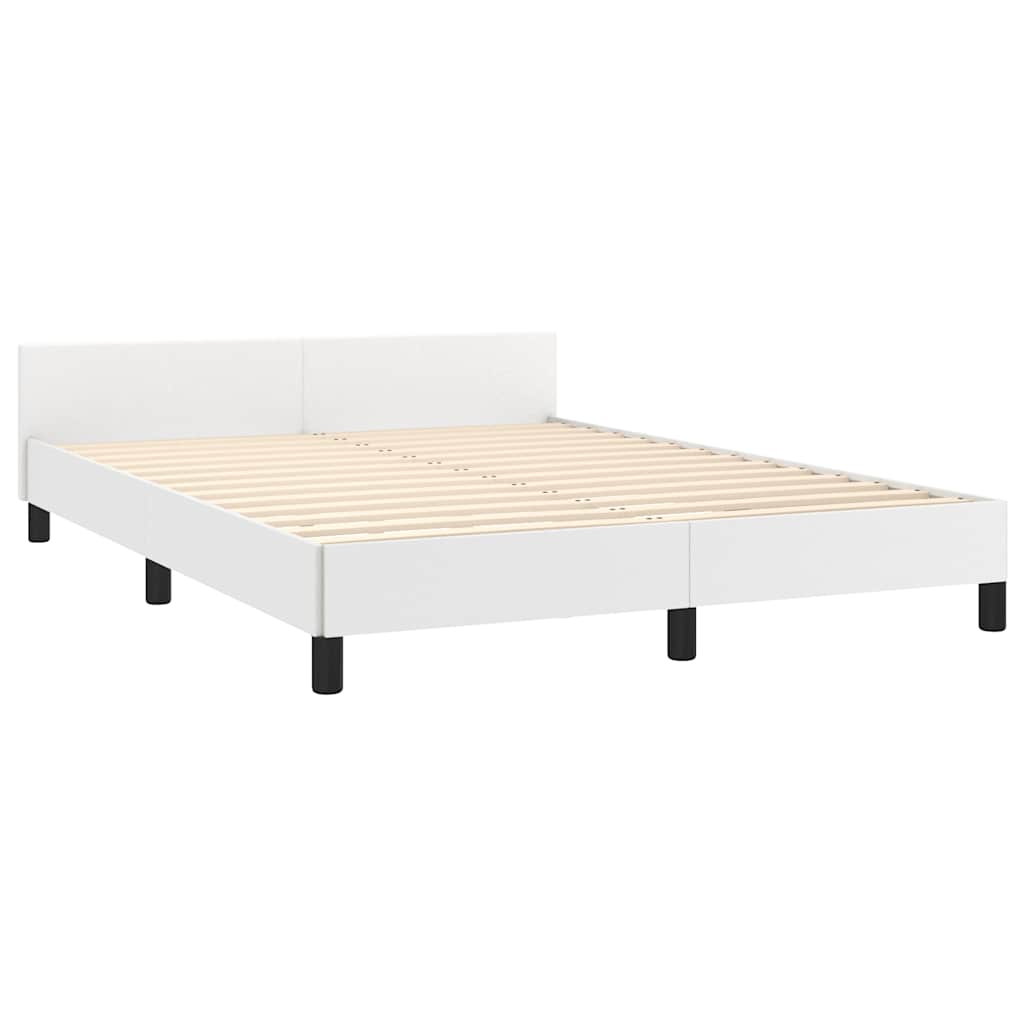 Estrutura de cama c/ cabeceira sem colchão 140x200 cm branco