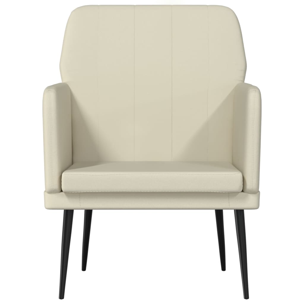 Cadeira c/ apoio de braços 61x78x80 cm couro artificial creme