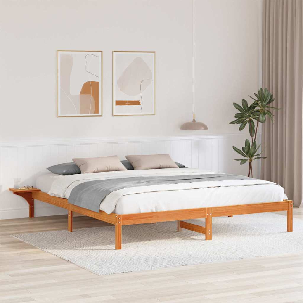 Estrutura da cama marrom cera 180 x 200 cm