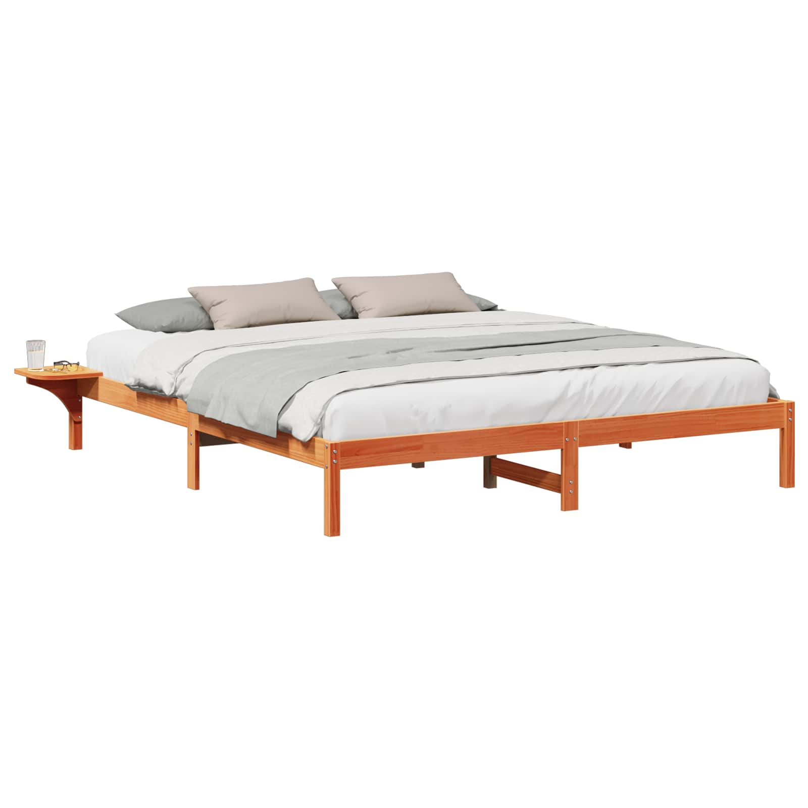 Estrutura da cama marrom cera 180 x 200 cm