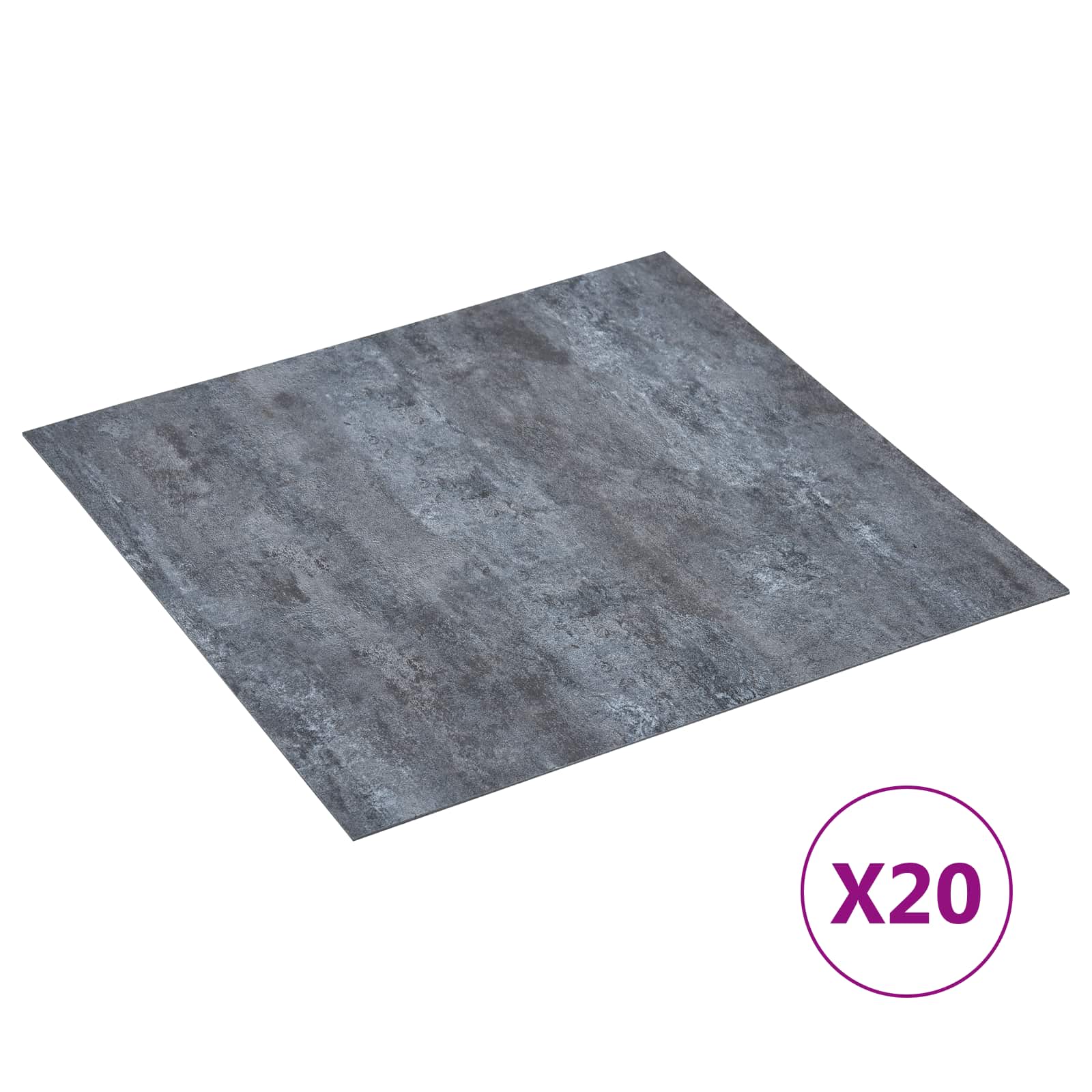 Pranchas de piso autoadesivo mármore cinza 30,5 x 30,5 cm