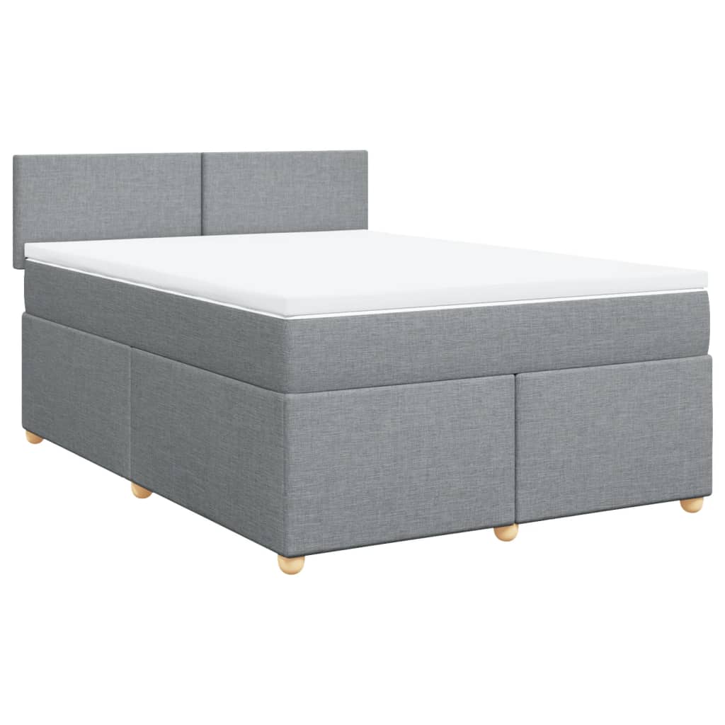 Cama com molas/colchão 140x200 cm tecido cinzento-claro