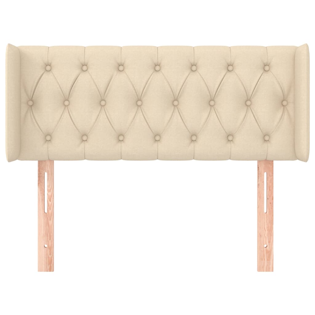 Cabeceira de cama c/ abas tecido 93x16x78/88 cm creme