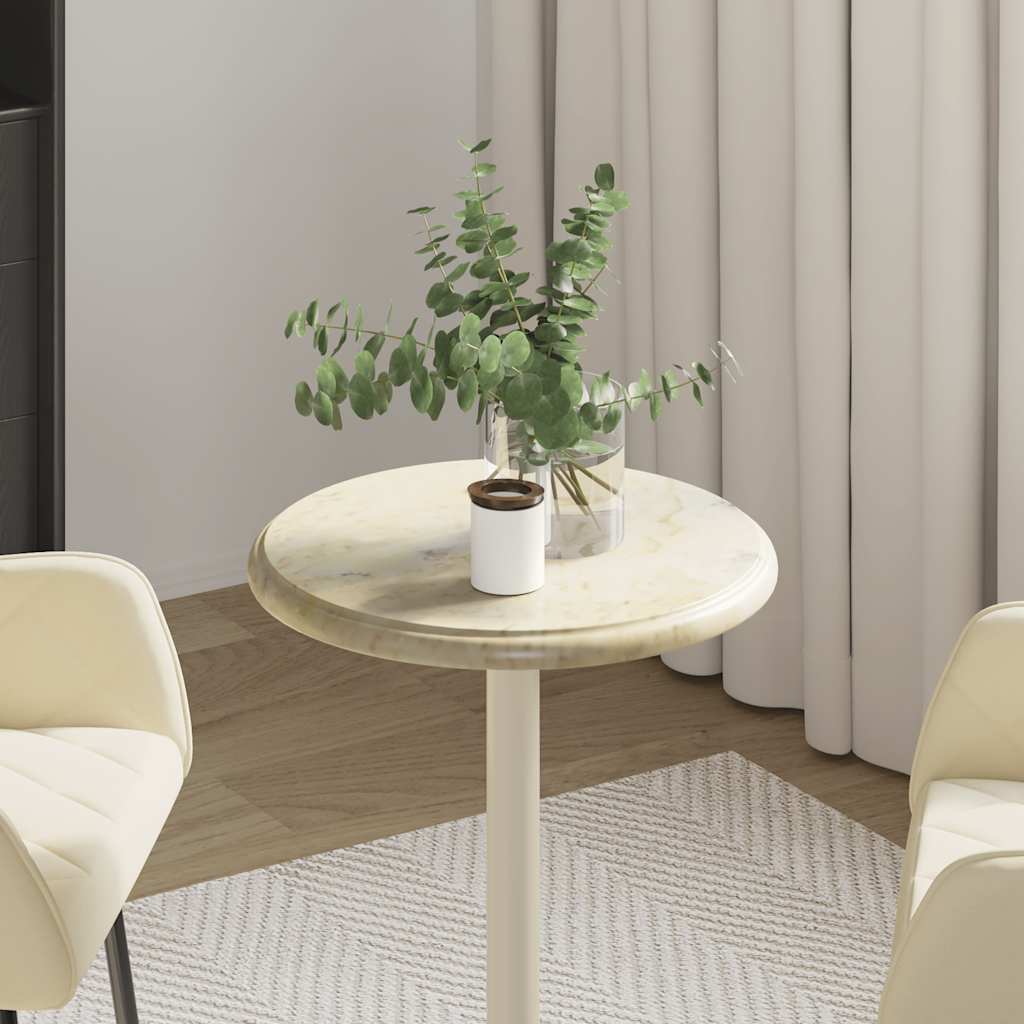 Tampo de mesa ø40x2,5 cm mármore cor creme