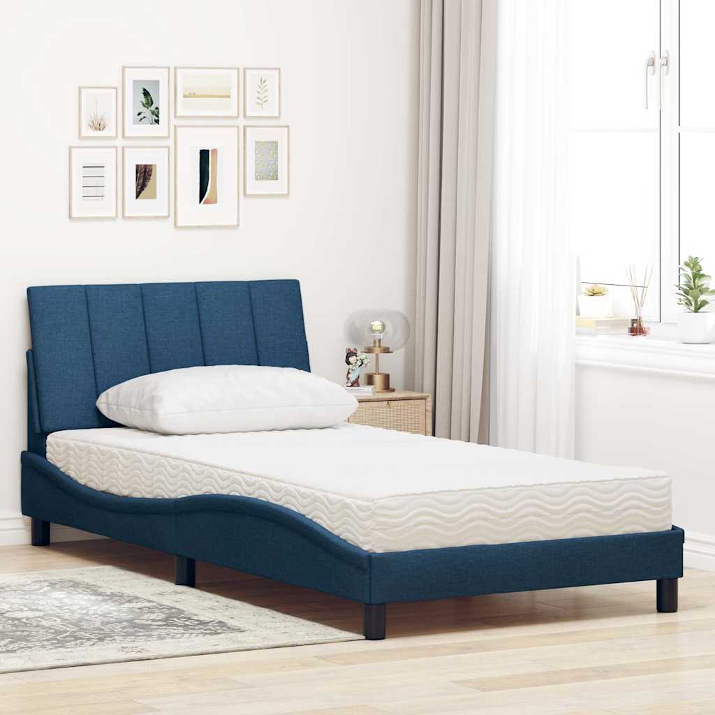 Cama com colchão hanko 100x200 cm tecido azul