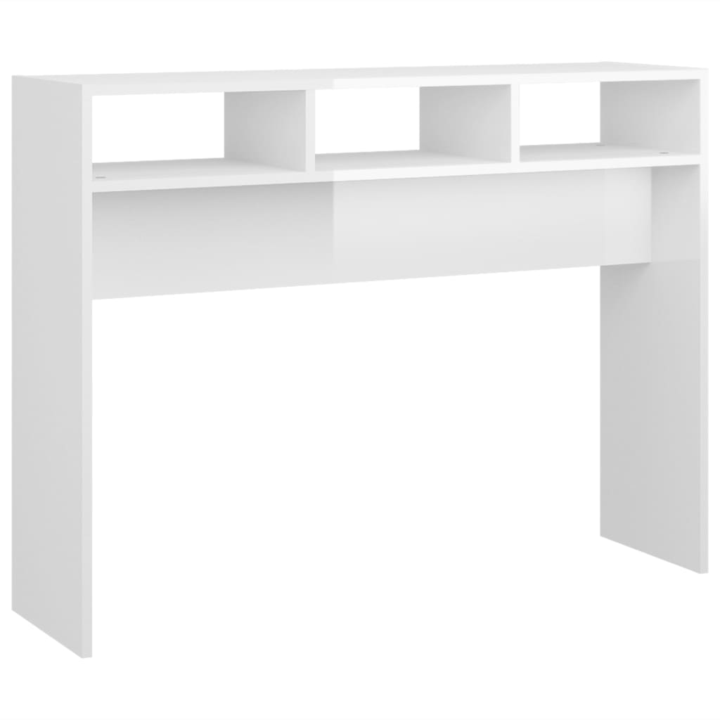 Mesa consola 105x30x80 cm derivados de madeira branco brilhante