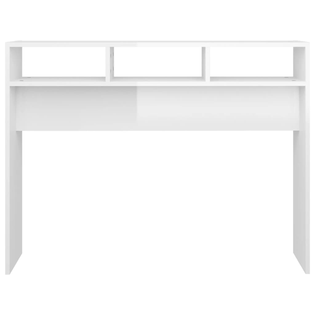 Mesa consola 105x30x80 cm derivados de madeira branco brilhante