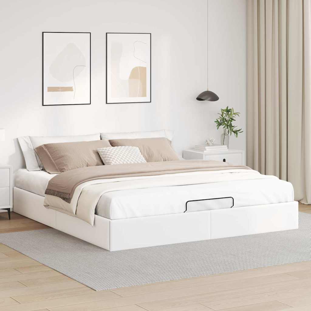 Estrutura de cama otomana sem colchão 200x200 cm branca