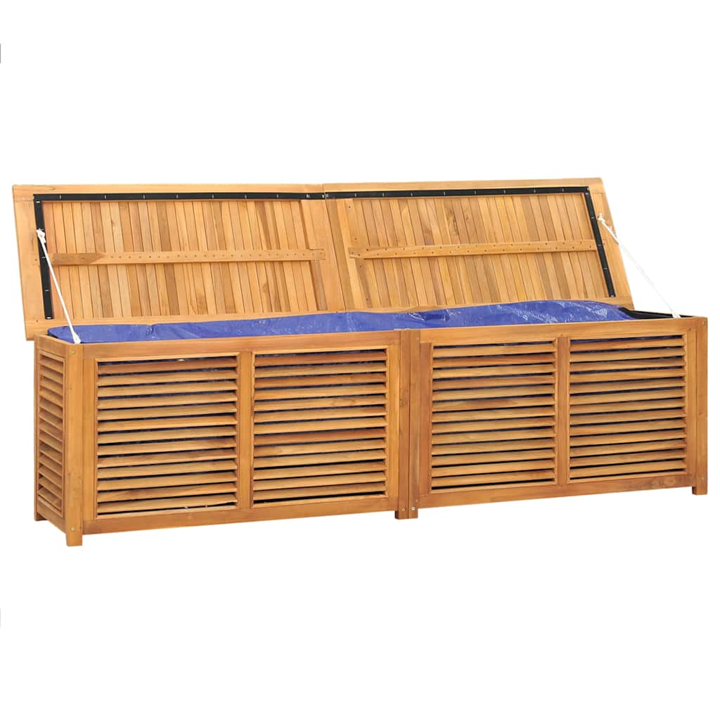 Caixa de arrumação para jardim com saco 200x50x55cm teca maciça