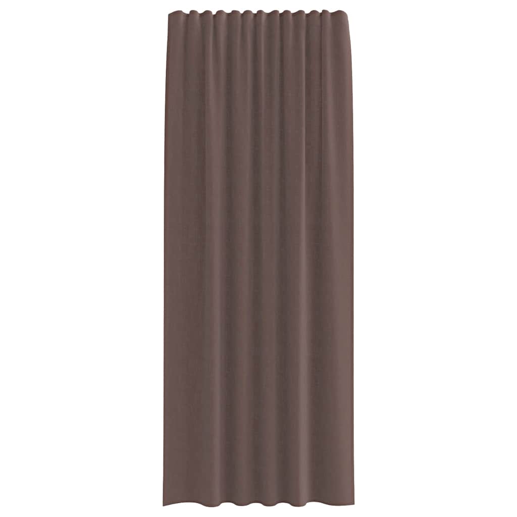 Cortinas de voile com aba 2 pcs castanho