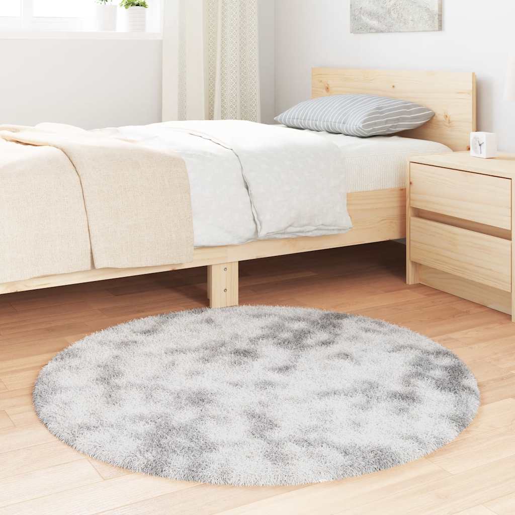 Tapete shaggy de pelo alto navarra 100x100cm cinzento prateado