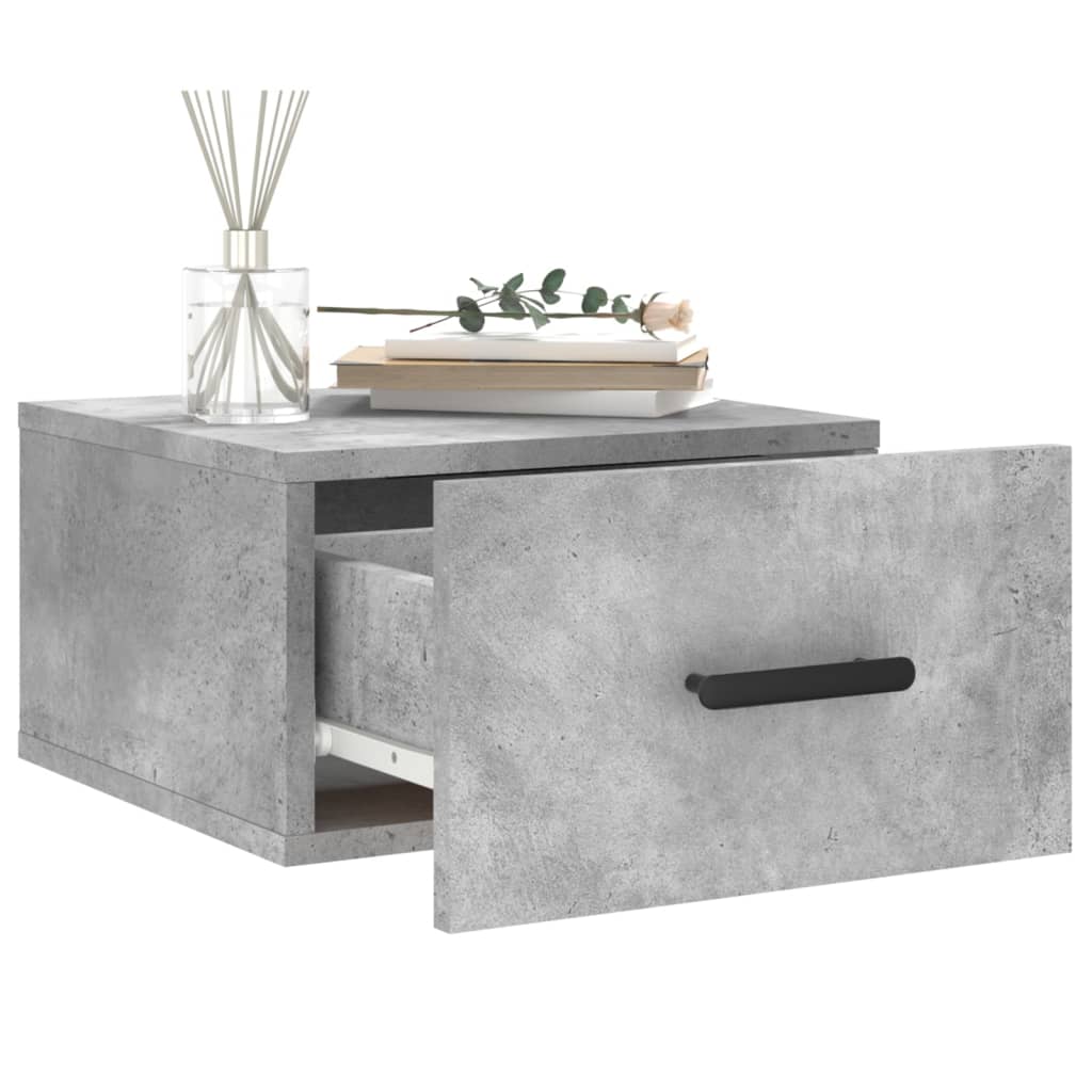 Mesas de cabeceira parede 2 pcs 35x35x20 cm cinza cimento
