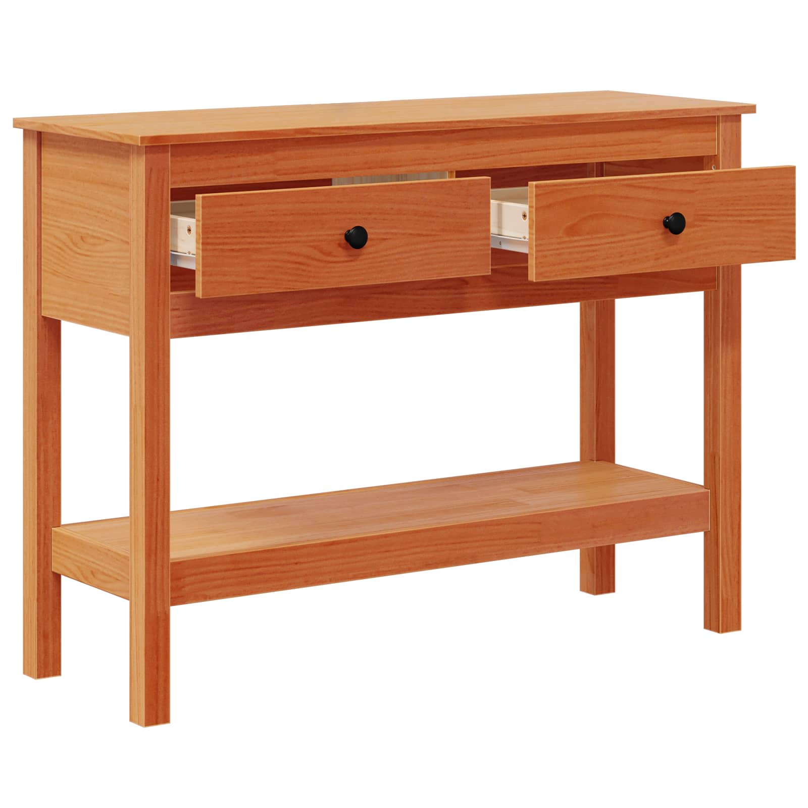 Aparador com gaveta com prateleira marrom cera 100 x 35 x 75 cm