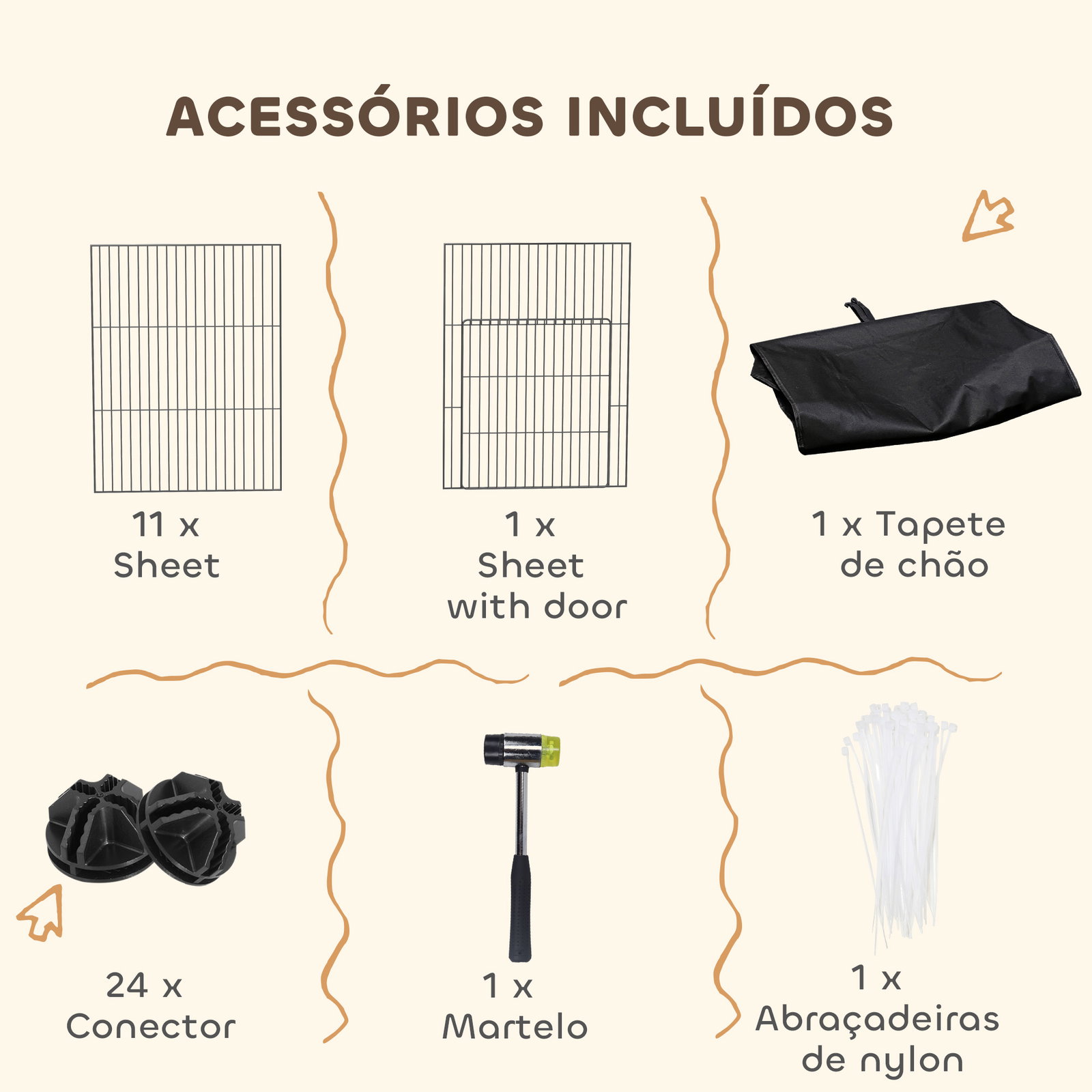 Cerca metálica para animais de 12 painéis DIY tapete impermeável parque para porquinhos-da-índia ouriços 120x60x40 cm preto