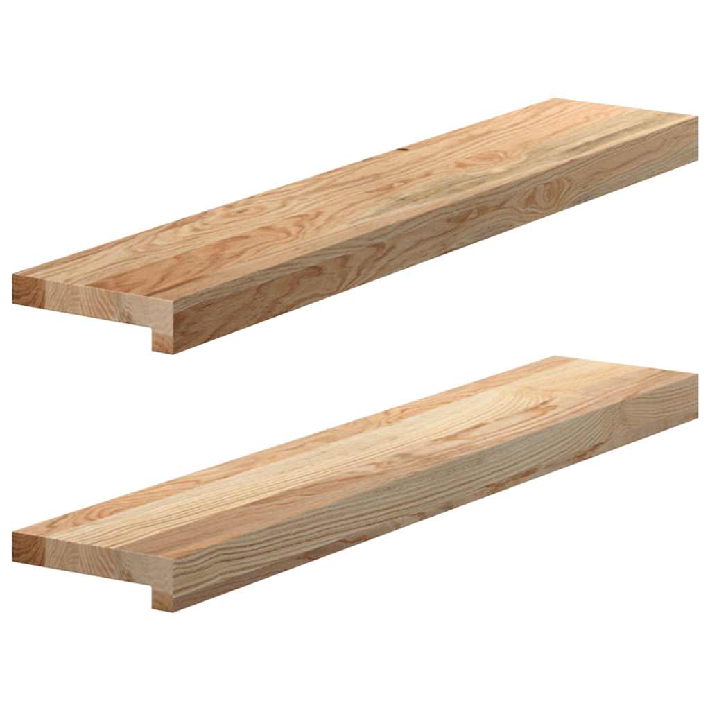 Soleiras da janela 2 pcs 80x15x2 cm carvalho maciço não tratado