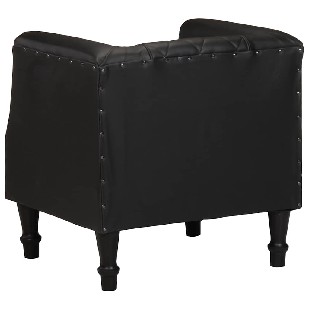 Poltrona couro de cabra genuíno preto
