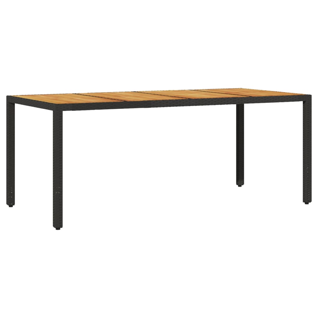 7 Pcs conjunto jantar jardim c/ almofadões vime PE/acácia preto