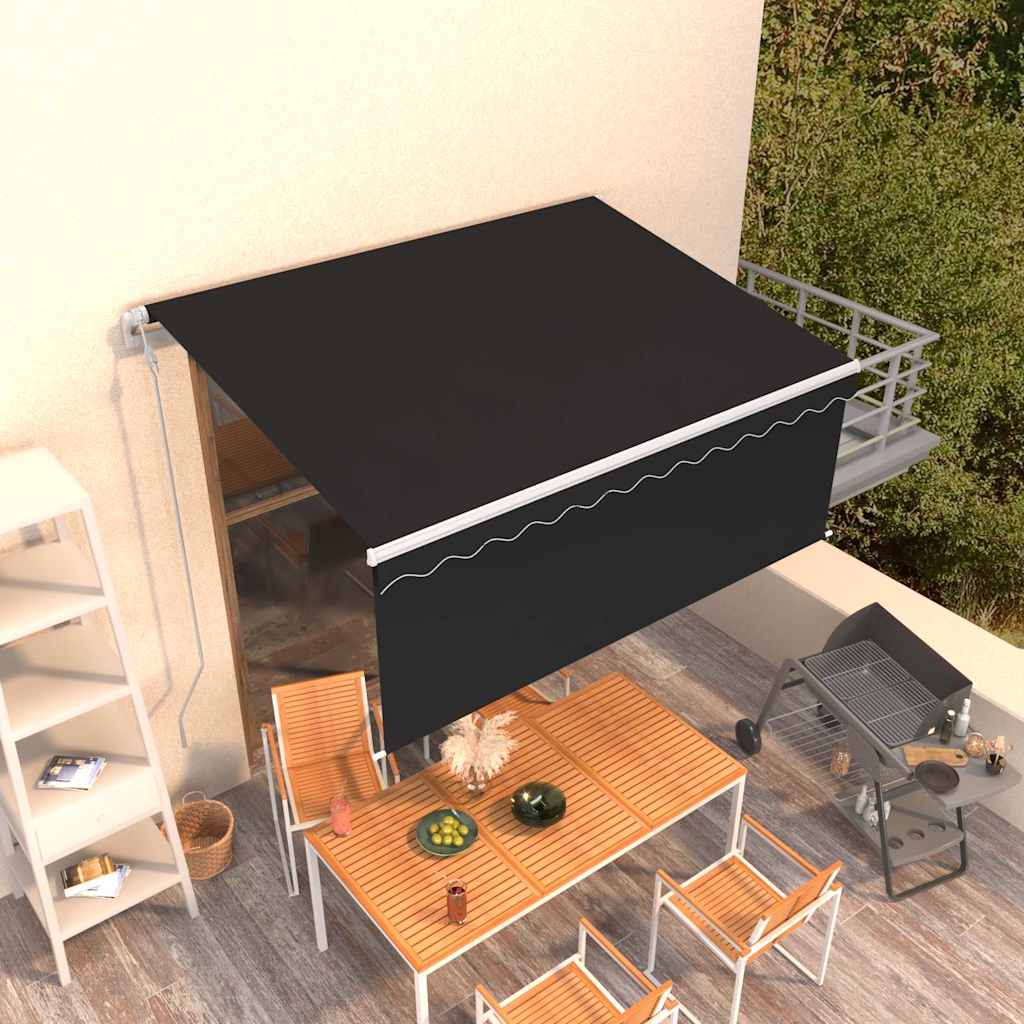 Toldo retrátil automático com estore 3,5x2,5 m antracite