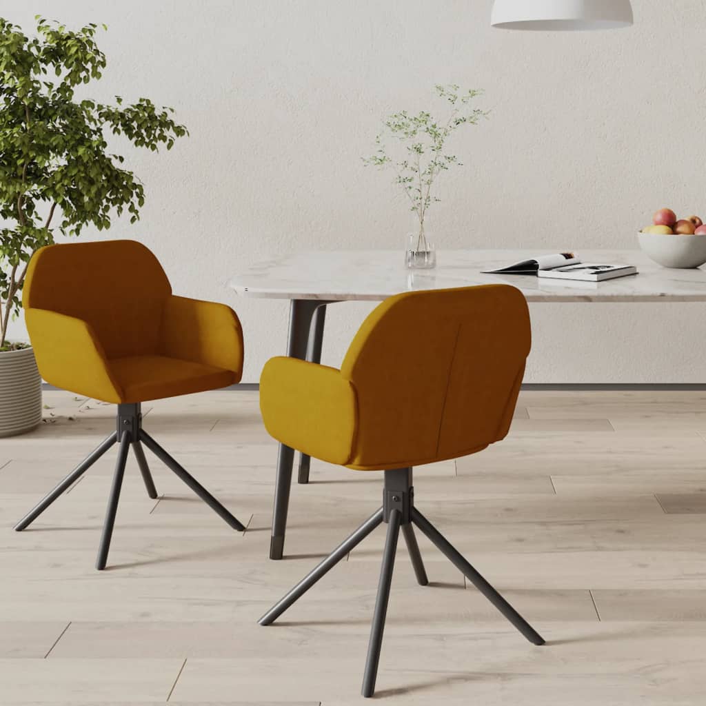 Cadeiras de jantar giratórias 2 pcs veludo castanho