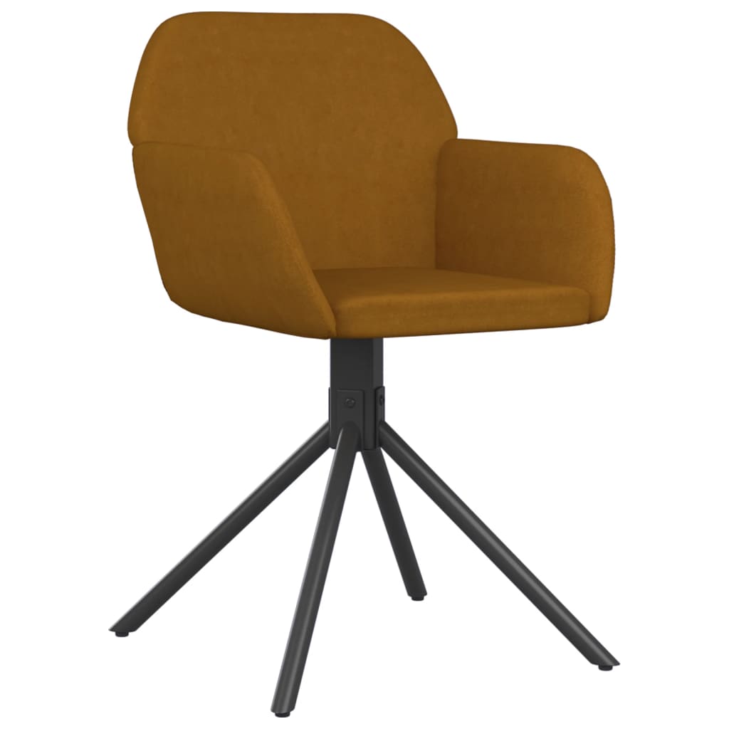 Cadeiras de jantar giratórias 2 pcs veludo castanho