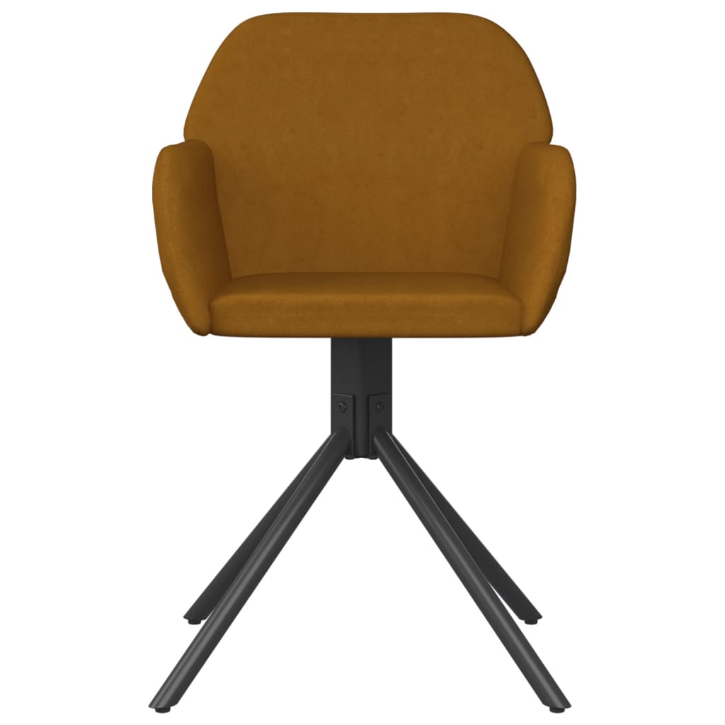 Cadeiras de jantar giratórias 2 pcs veludo castanho