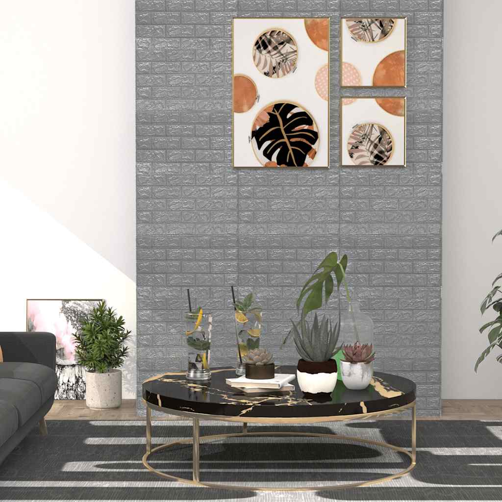 Papel de parede 3d autoadesivo tijolos 40 pcs antracite