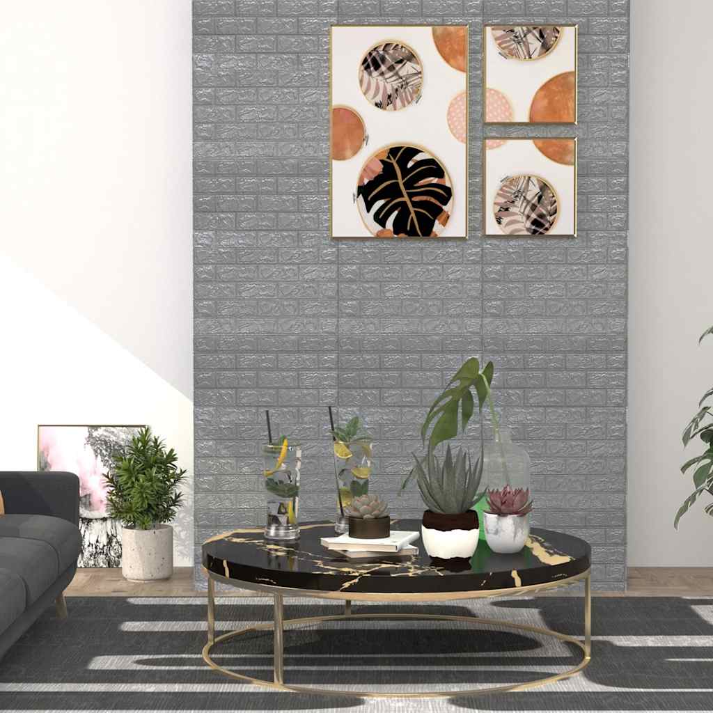 Papel de parede 3d autoadesivo tijolos 40 pcs antracite