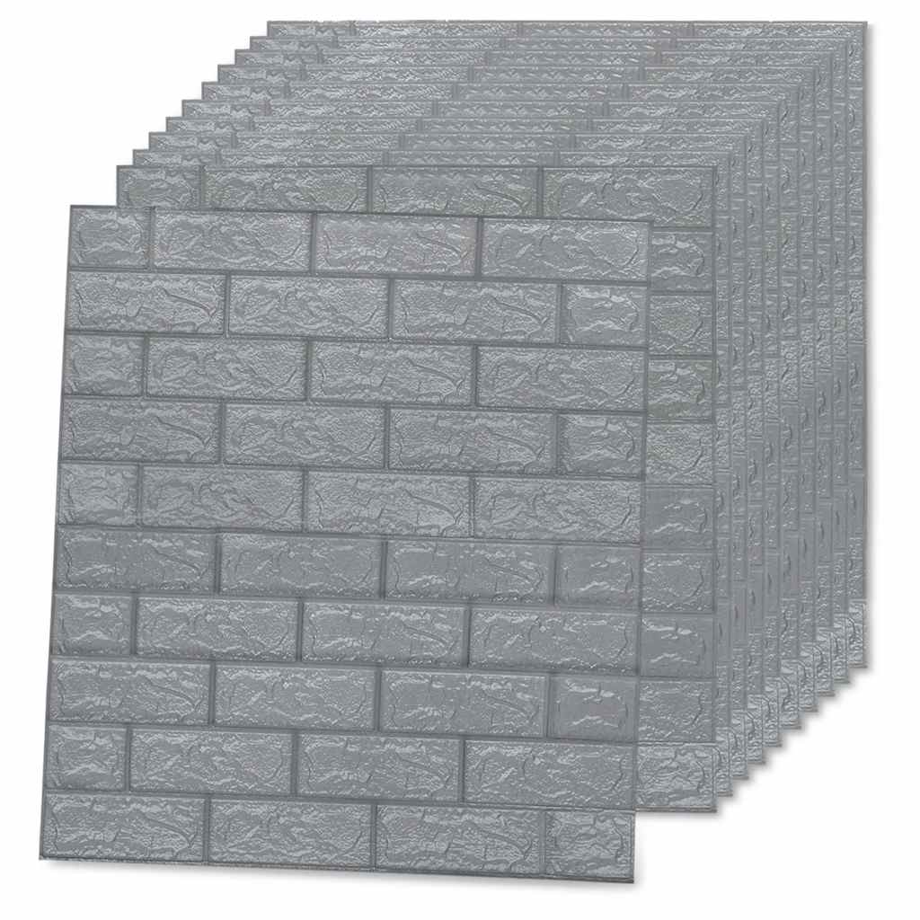 Papel de parede 3d autoadesivo tijolos 40 pcs antracite