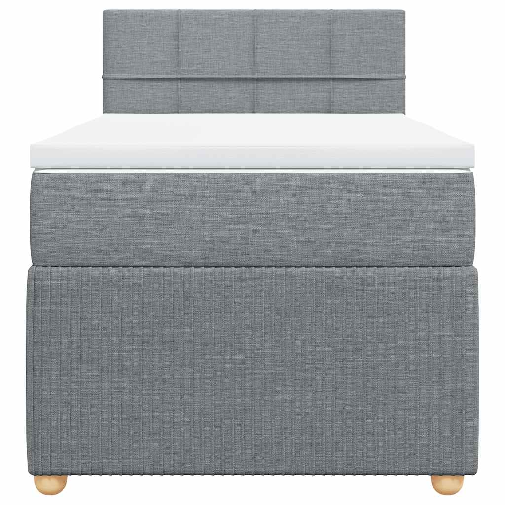 Cama com molas/colchão 90x200 cm tecido cinza-claro