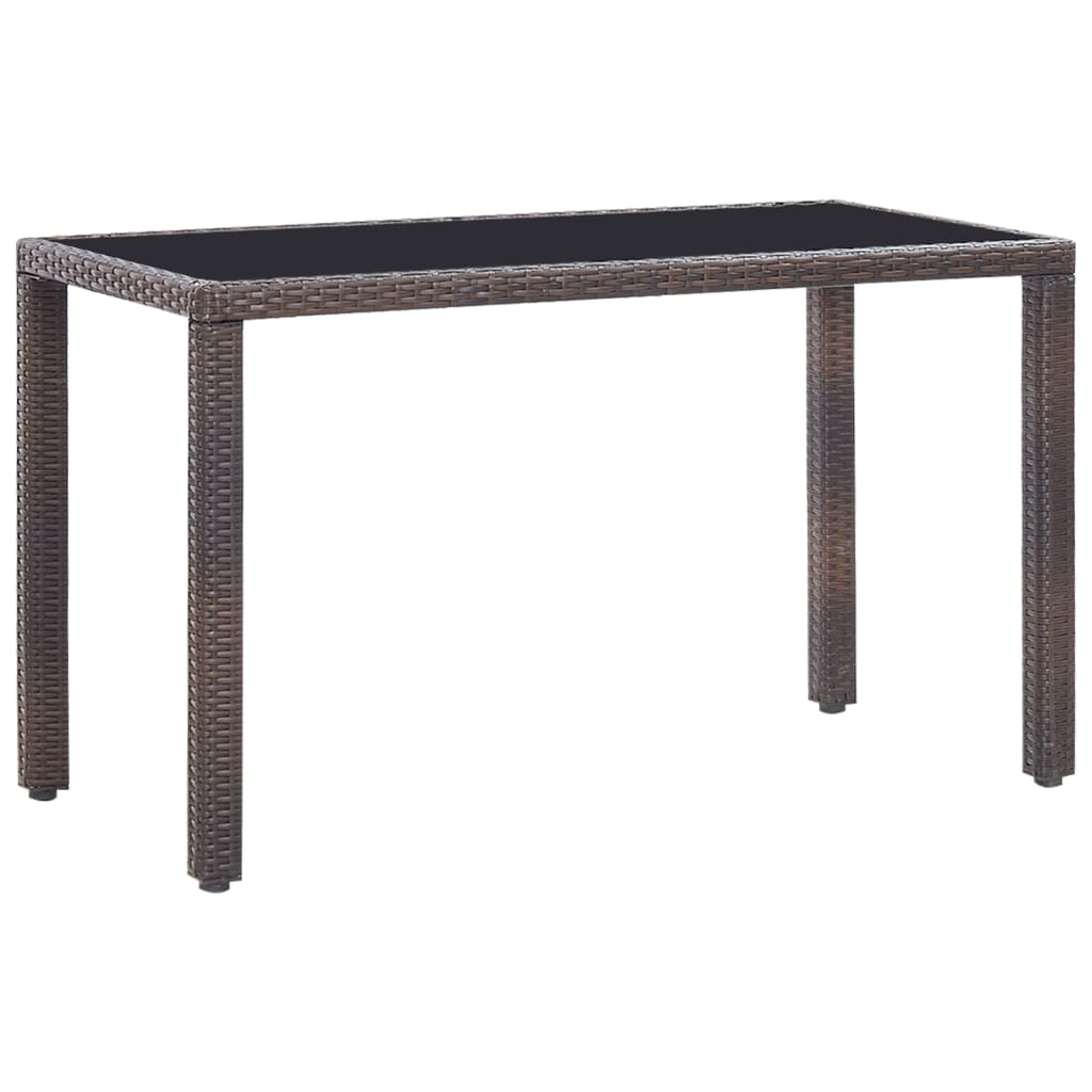 5 Pcs conjunto de jantar exterior c/ almofadões vime castanho