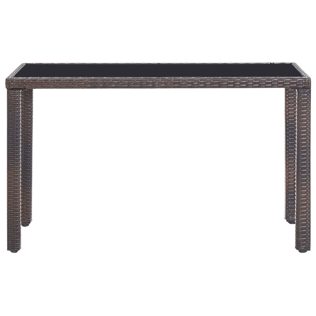 5 Pcs conjunto de jantar exterior c/ almofadões vime castanho