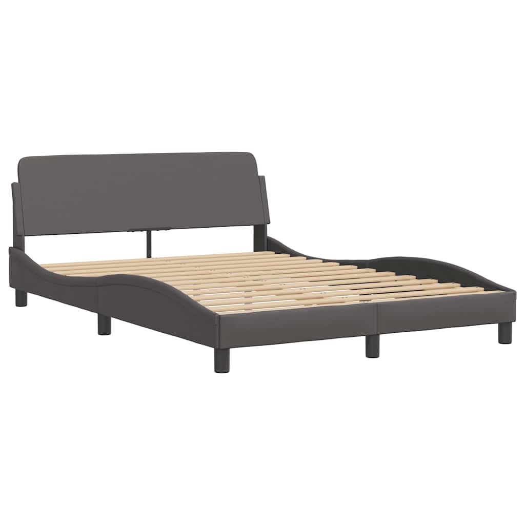 Estrutura de cama dover 120x200cm couro artificial cinzento