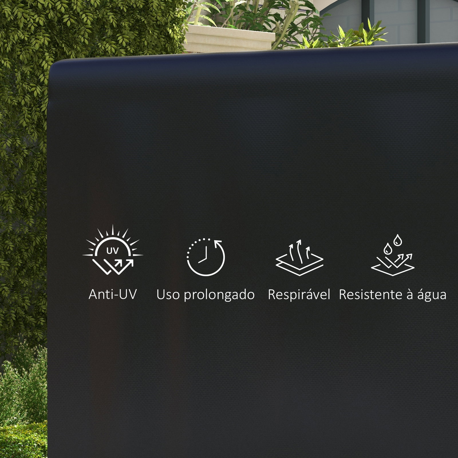 Capa protetora impermeável para baloiço de jardim de 3 lugares com fecho antipoeira e antivento 215x155x150 cm