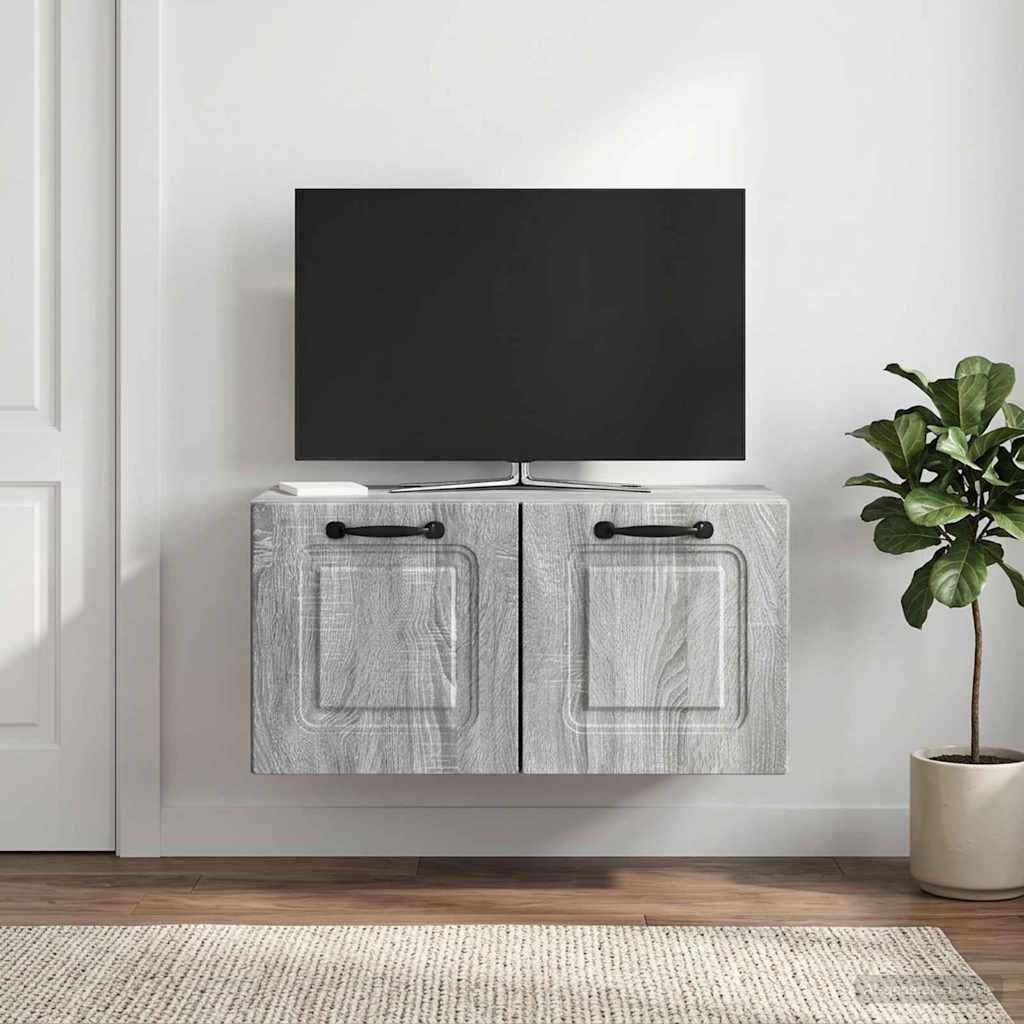 Gabinete de TV de parede sonoma cinzento 59,5 x 31 x 30 cm