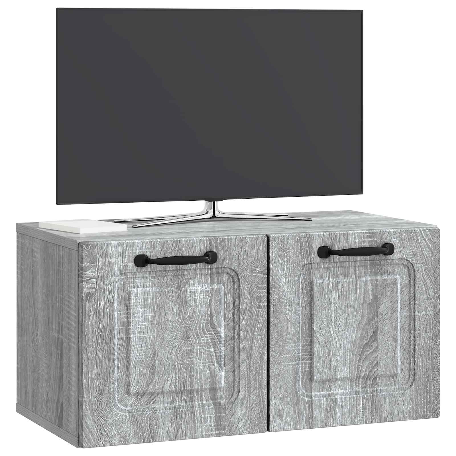Gabinete de TV de parede sonoma cinzento 59,5 x 31 x 30 cm