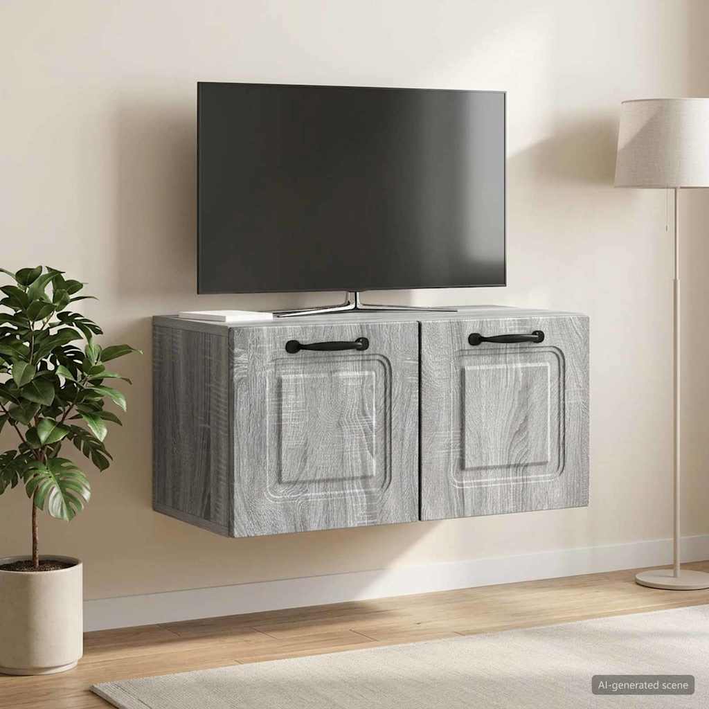 Gabinete de TV de parede sonoma cinzento 59,5 x 31 x 30 cm