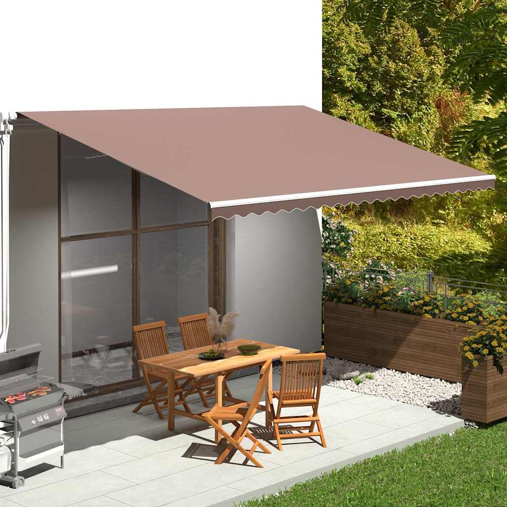 Tecido de substituição para toldo castanho 500x350 cm poliéster