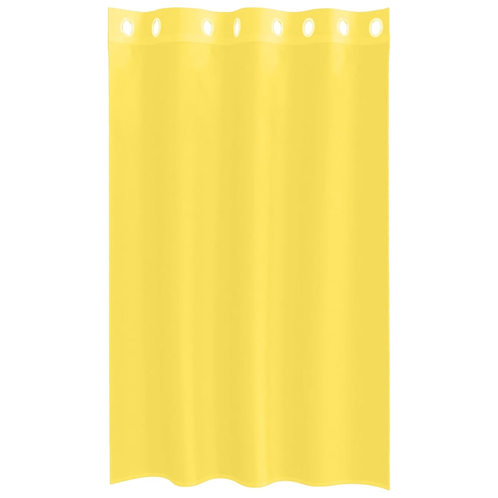 Cortinas de voile com ilhós 2 pcs amarelo