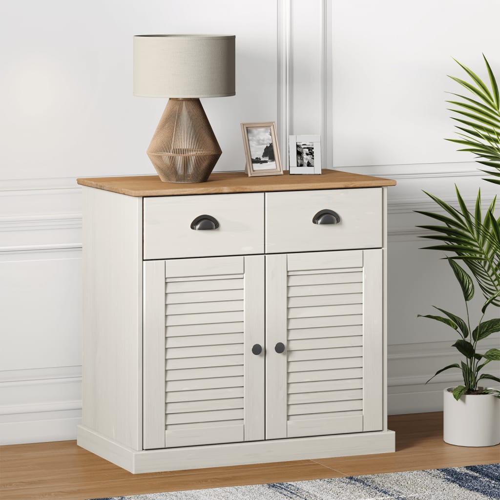 Aparador com gavetas vigo 78x40x75 cm pinho maciço branco