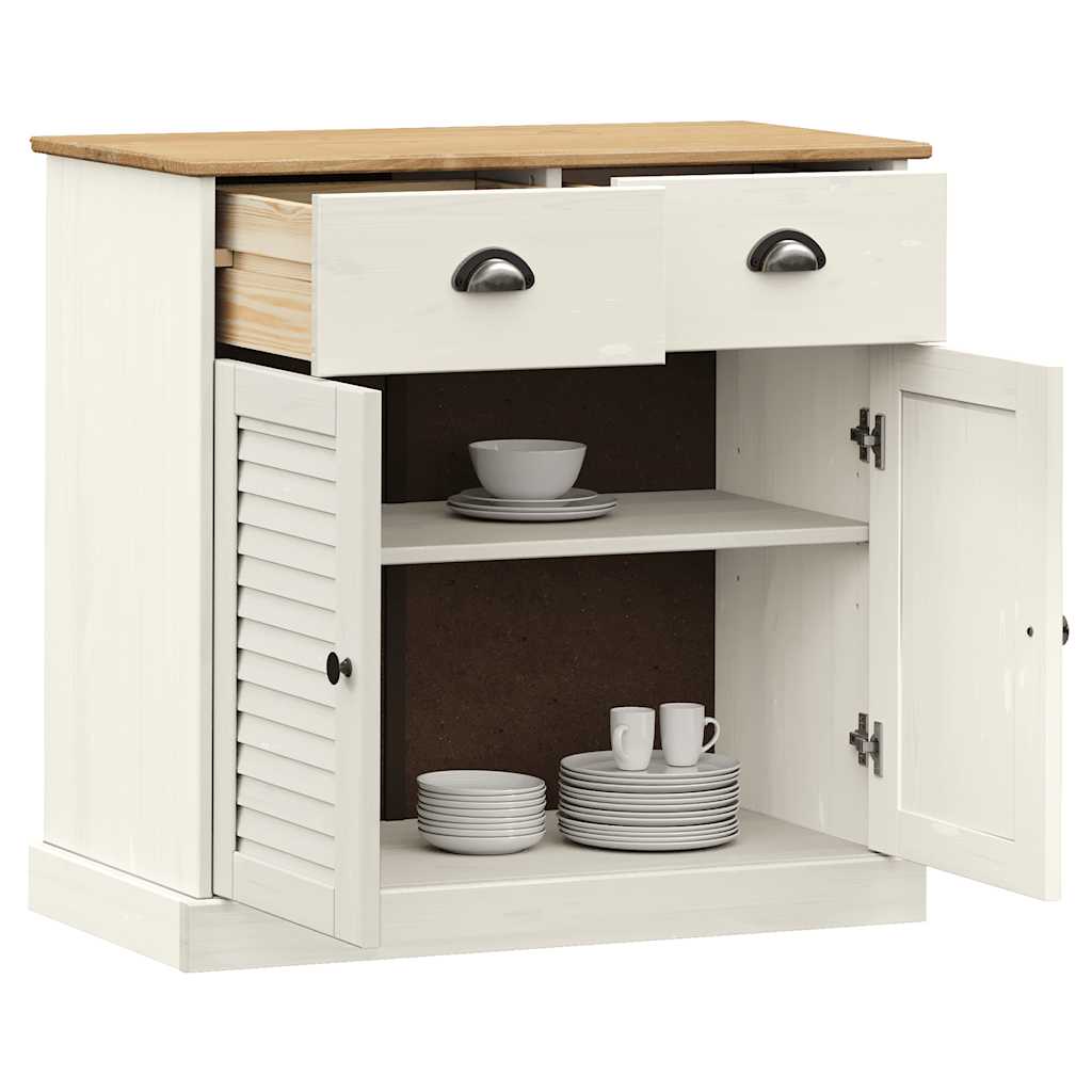 Aparador com gavetas vigo 78x40x75 cm pinho maciço branco