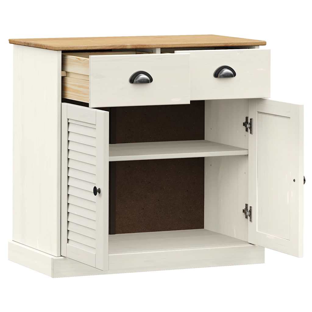 Aparador com gavetas vigo 78x40x75 cm pinho maciço branco