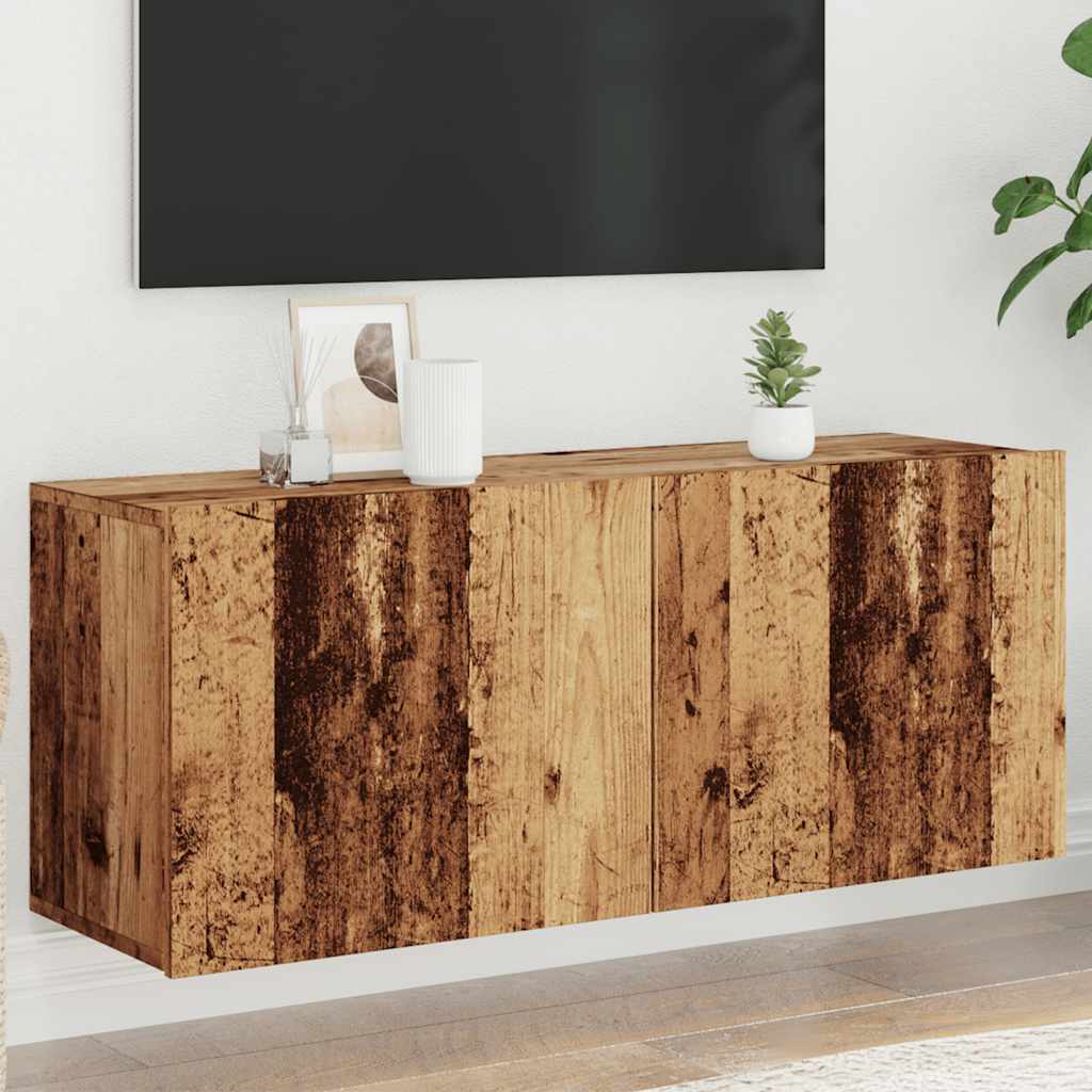 Móvel de parede para TV 100x30x41 cm madeira velha