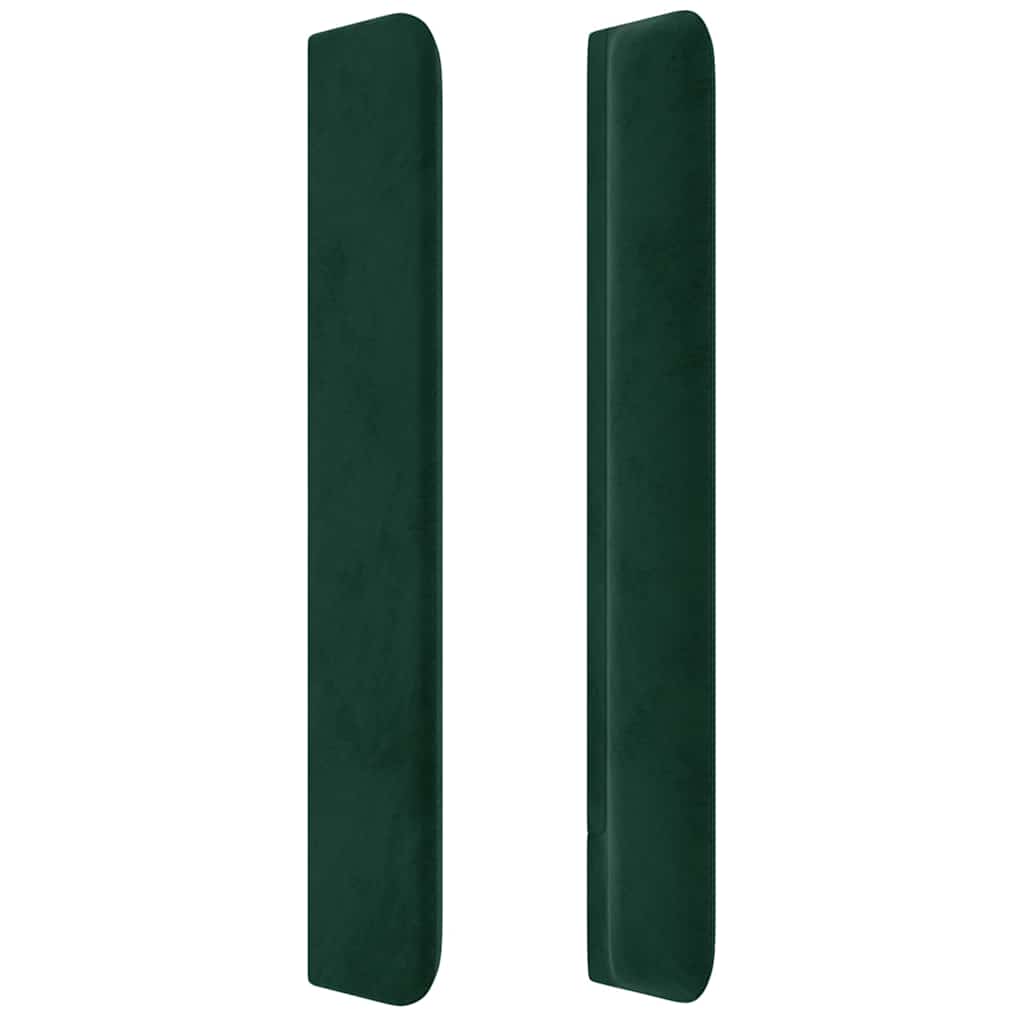 Cabeceira cama c/ abas veludo 147x16x118/128 cm verde-escuro