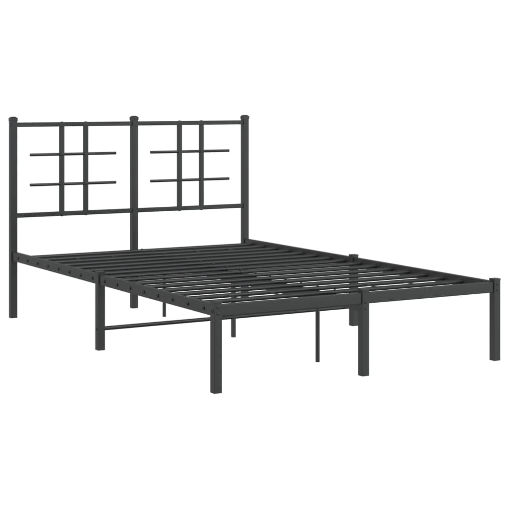 Estrutura de cama com cabeceira 120x190 cm metal preto