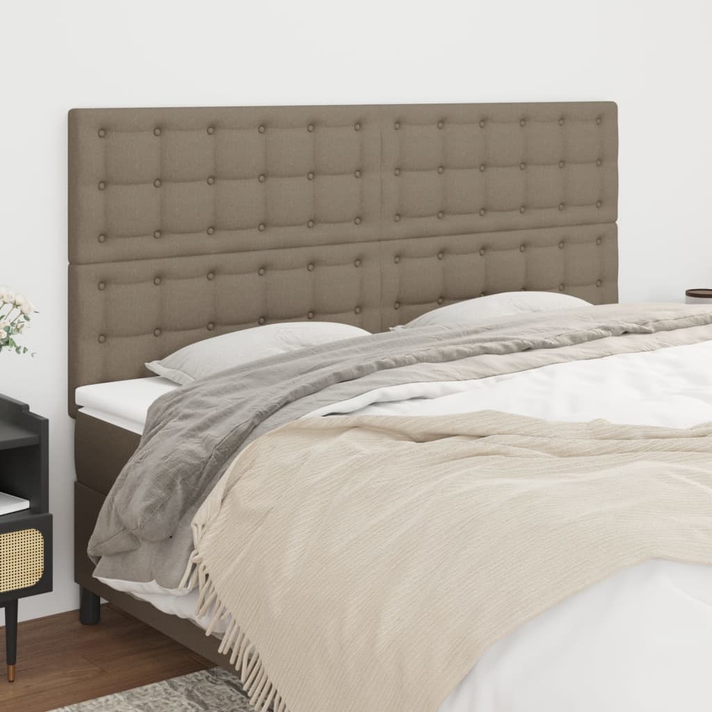 Cabeceira taupe 160x5x118/128 cm tecido